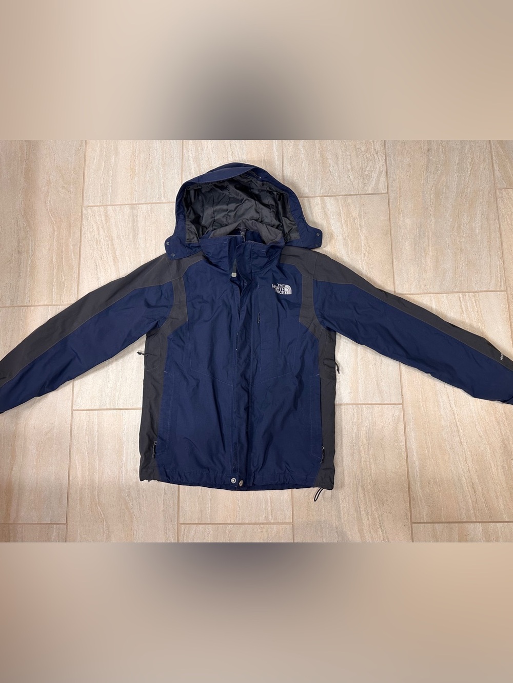 Vintage Mens S North Face HyVent Light Shell Jacket Coat No Lining Blue Gray